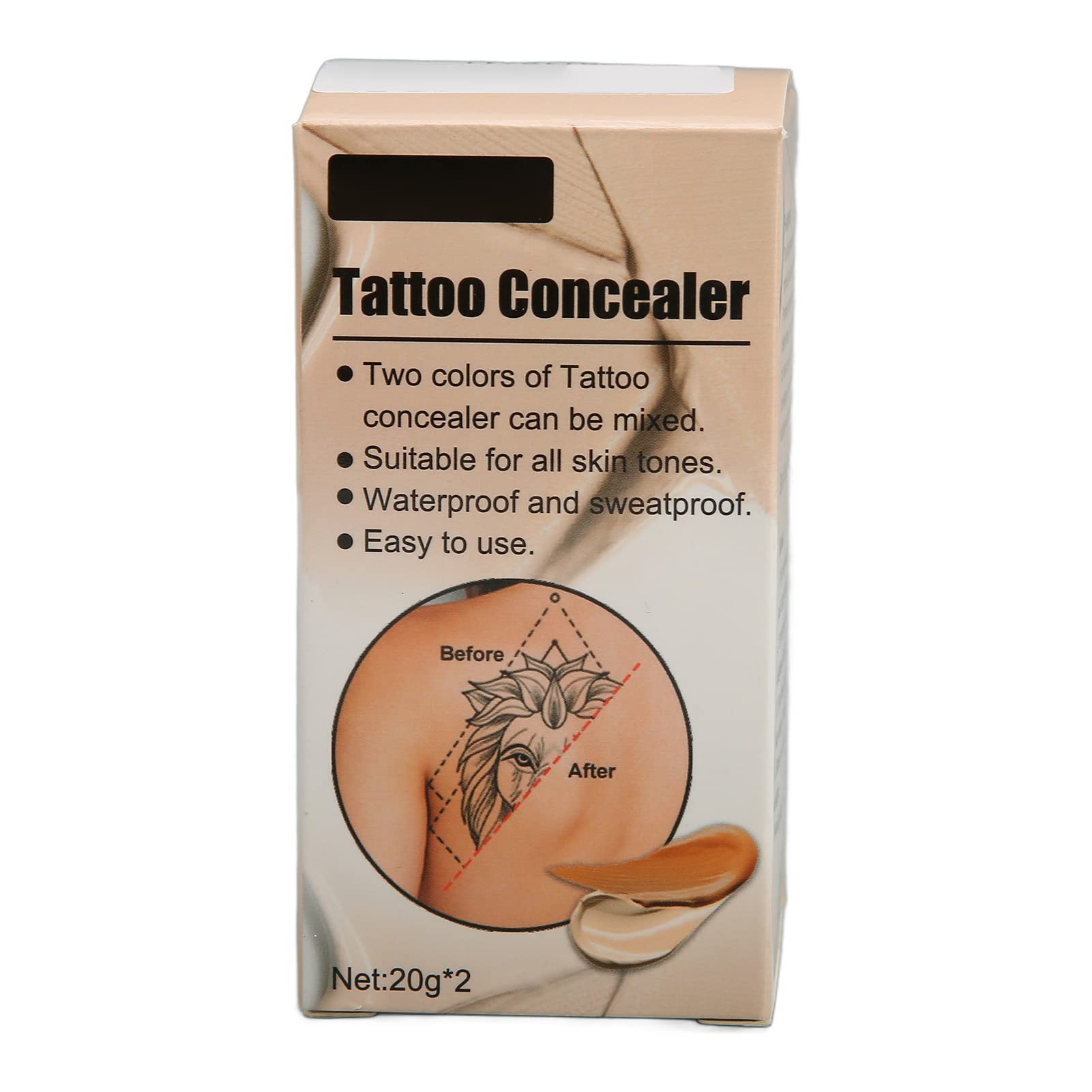 Waterproof Tattoo Cover Up Makeup & Scar Concealer Cream - Full Coverage Body Camouflage for Tattoos, Birthmarks & Scars | Ideal for Weddings, Job Interviews & Professional Events
