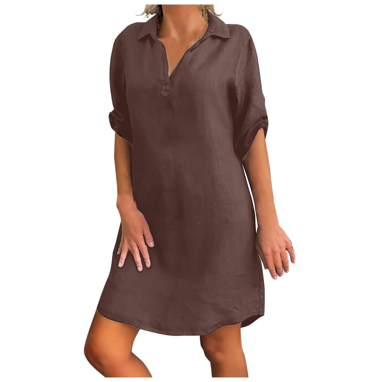 UYTOGOFE Women's Casual Summer Maxi Dress - Solid Color Half Sleeve Loose Fit Flowy Dress for Daily Wear | Perfect for Beach, Vacation, and Everyday Outfits