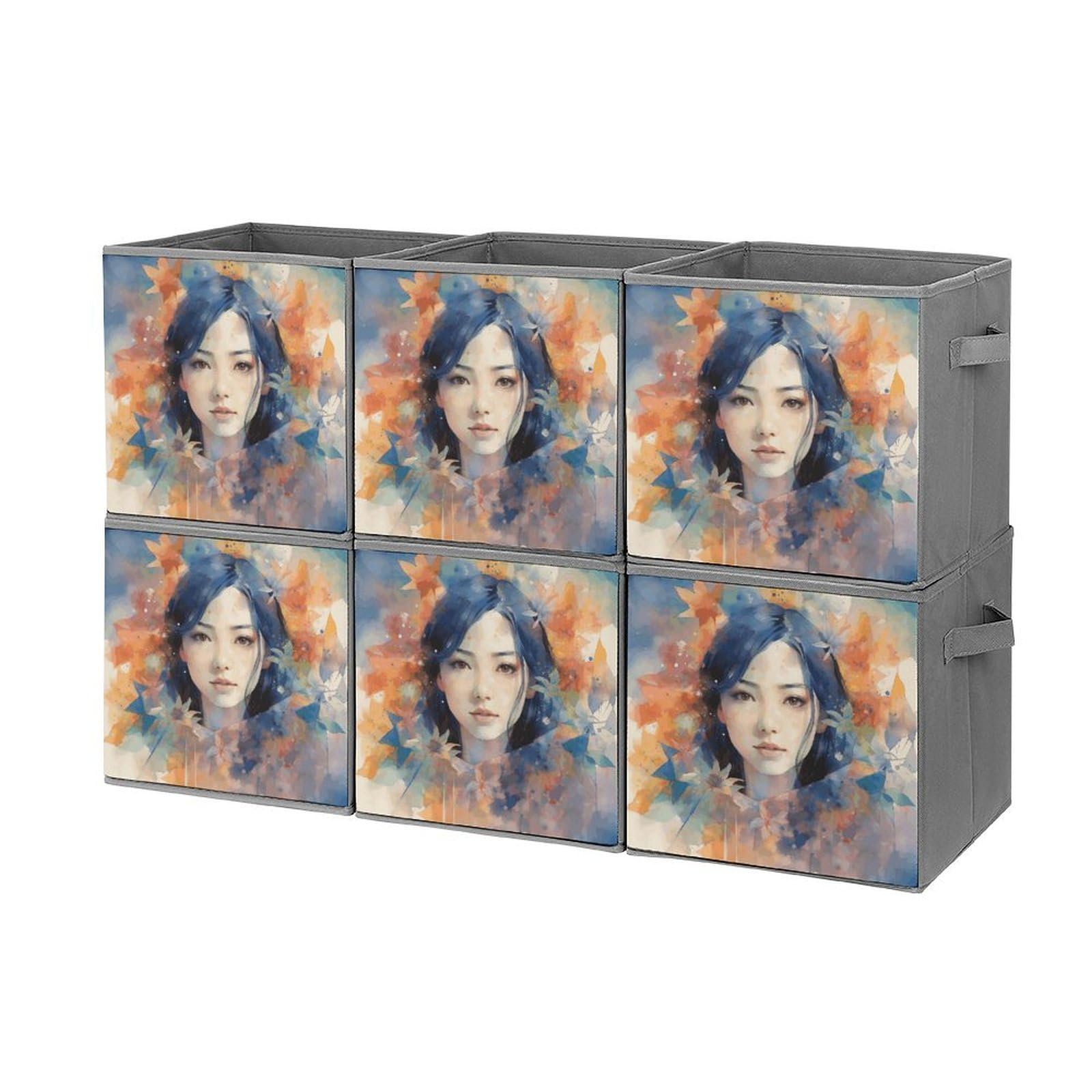 Collapsible Waterproof Storage Cube Bins with Handles - 6 Pack Fabric Storage Baskets for Home Organization, Closet, Office & Bedroom - Perfect for Toys, Clothes & Accessories Storage