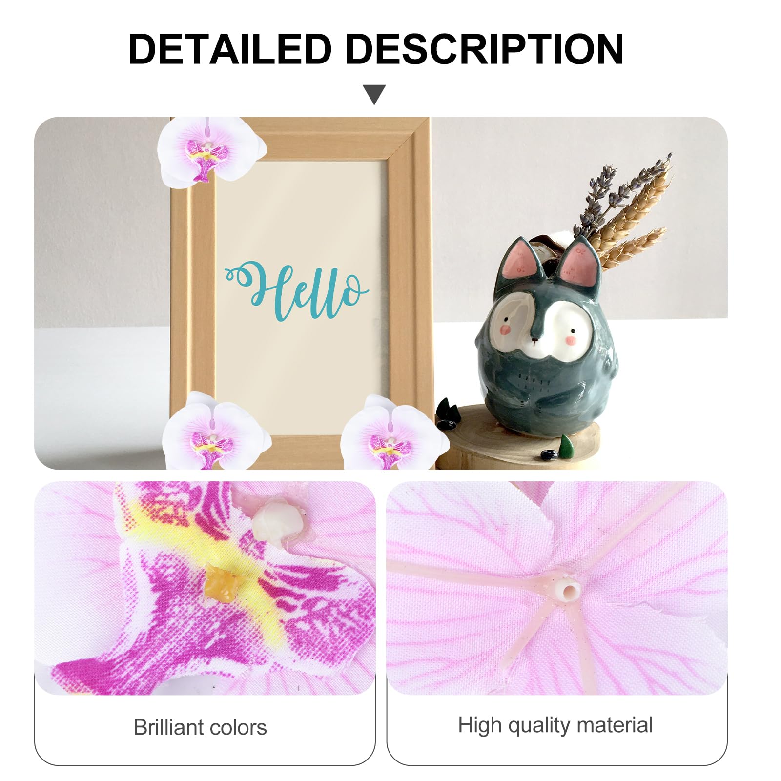 Vosarea 20pcs Artificial Butterfly Orchid Silk Phalaenopsis Flower Heads - Fake Flowers for Home Decor, Wedding Centerpieces, DIY Crafts - Perfect for Table Arrangements, Bouquets, and Floral Displays