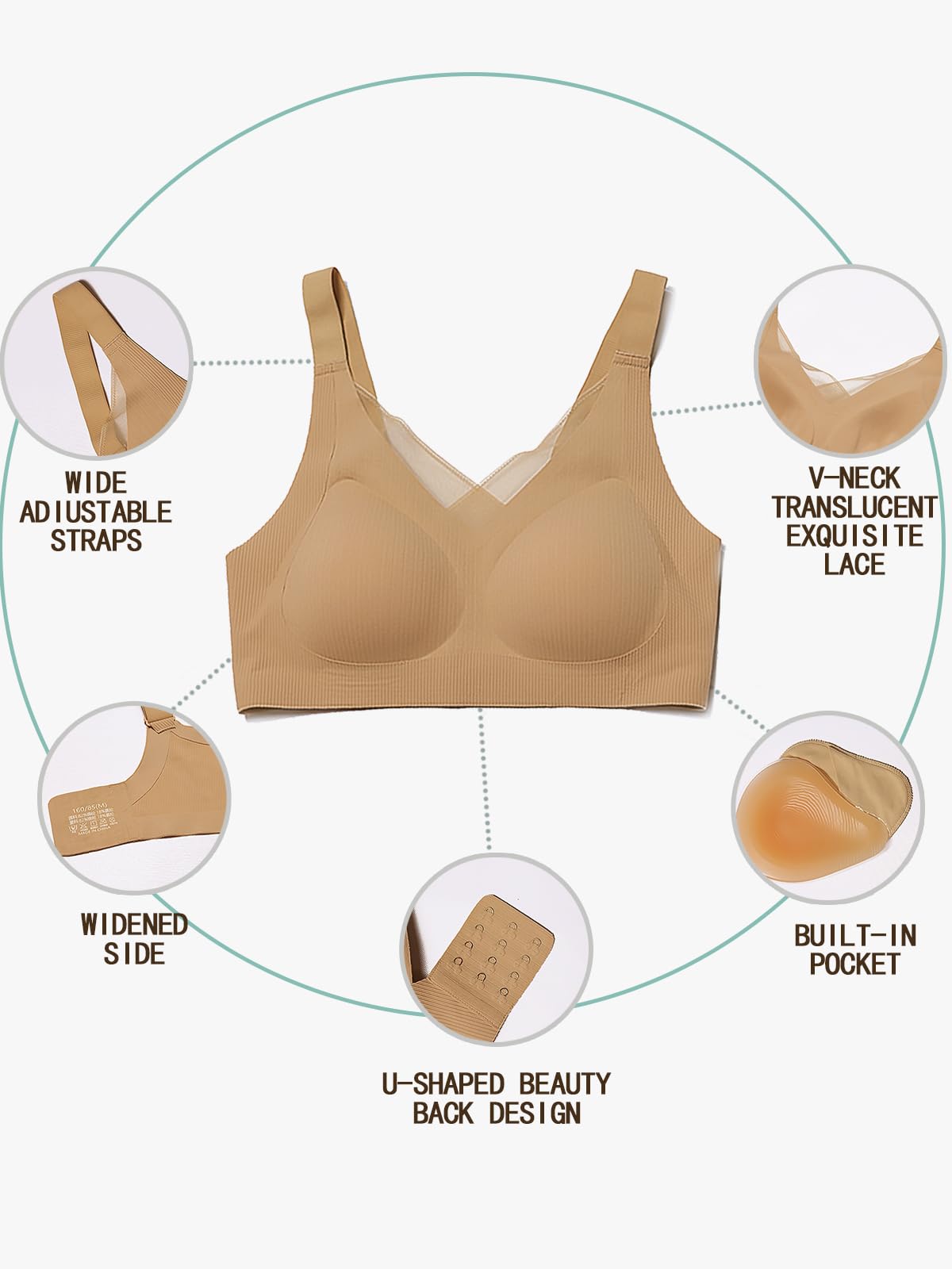 Post-Surgery Mastectomy Bras for Women with Pockets & Removable Chest Pads - Comfortable Everyday Wear for Breast Cancer Recovery & Daily Support