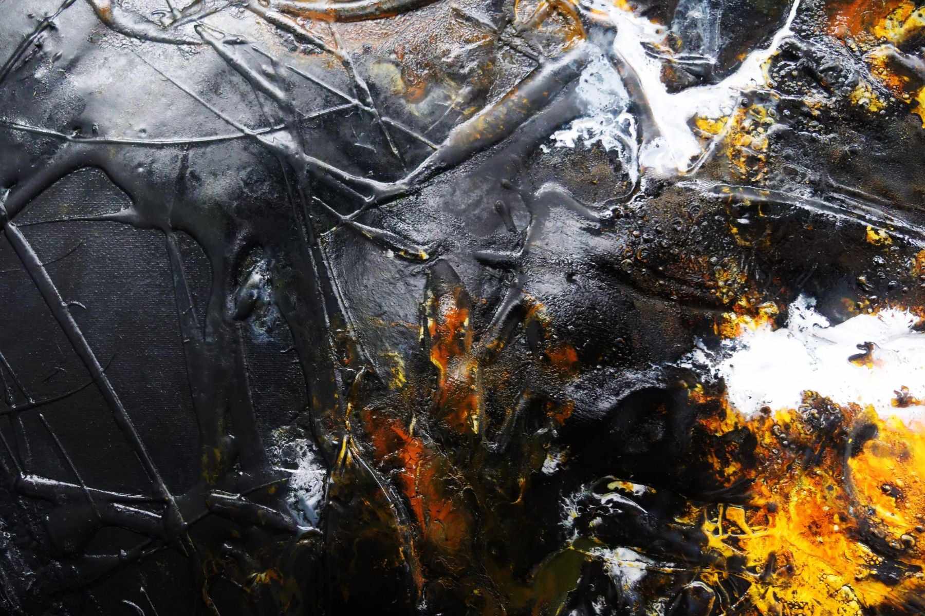 Sienna Power 240cm x 100cm Black White Textured Abstract Canvas Painting - Modern Wall Art for Living Room, Bedroom & Office Decor