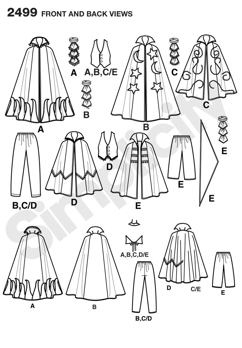 Simplicity Sewing Pattern 2499 - Men's Costume Patterns for XS, S & M Sizes | DIY Historical & Cosplay Costumes for Halloween, Theater & Renaissance Fairs