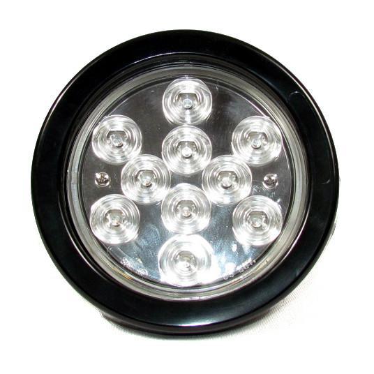 4 Pack Clear Lens Round LED Amber Lights - 10 LEDs, 24V for Tail & Turn Signals - Perfect for Trucks, Trailers, and Emergency Vehicles