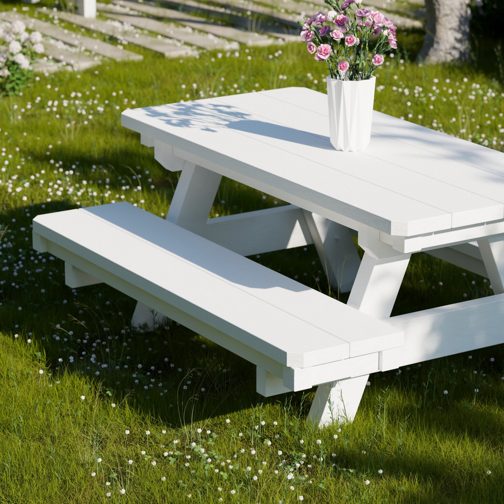 Heritage Kids Picnic Table - Durable Outdoor Wooden Table for Children's Playtime, Backyard, and Garden Activities