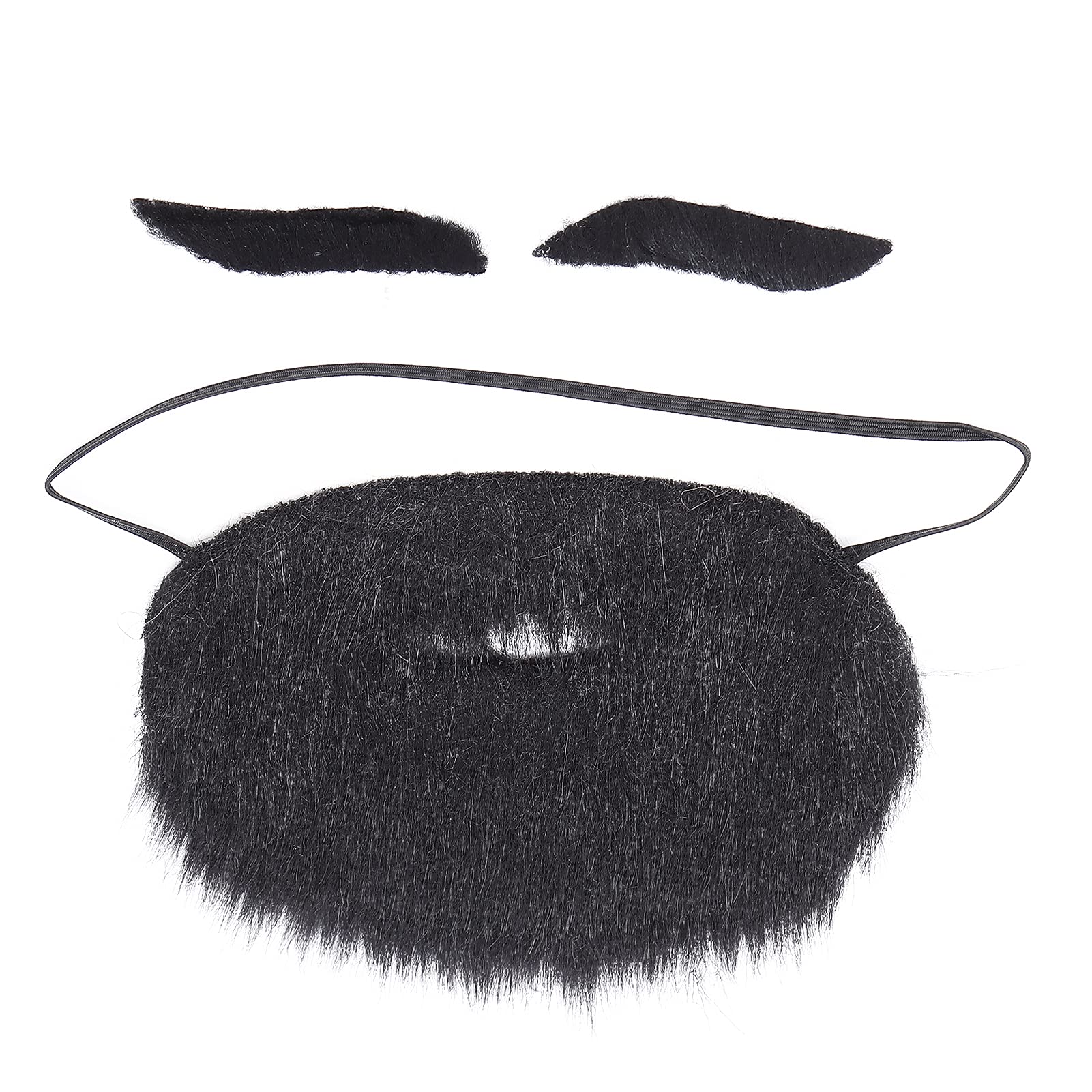 Yuehuamech Self-Adhesive Fake Beards & Eyebrows for Halloween Costumes - Realistic Mustache & Beard Set for Adults & Kids - Perfect for Halloween Parties, Cosplay & Performance Props (Yellow)
