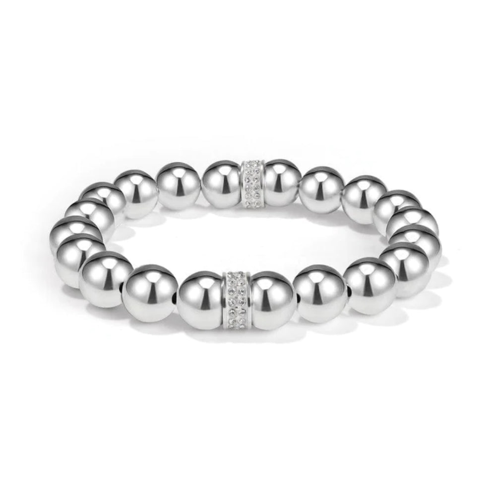 Brighton Meridian Stretch Bracelet - Silver Tone Beaded Fashion Bracelet for Women, Adjustable Wrist Jewelry Gift for Her, Perfect for Parties & Everyday Wear