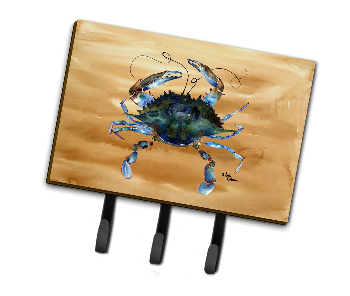 Caroline's Treasures 8159TH68 Crab-Themed Wall Hook Organizer - Key Holder, Coat Rack, Leash Hanger for Keys, Towels, Aprons & Pet Accessories | Perfect for Entryway, Kitchen & Bathroom Organization