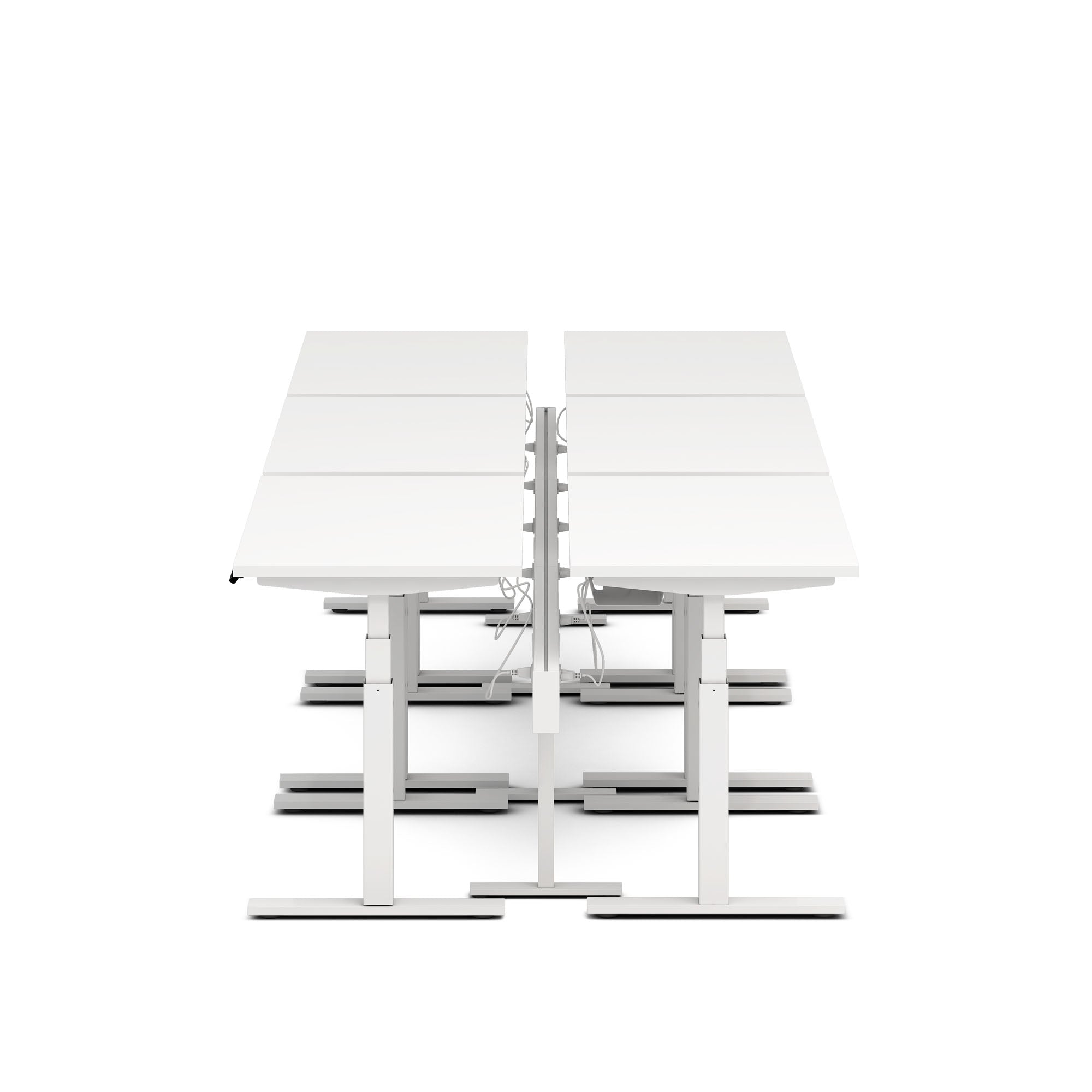 L-Shaped Office Desk for 6 People with Built-in Power Outlets - Perfect for Conference Rooms, Coworking Spaces & Home Offices