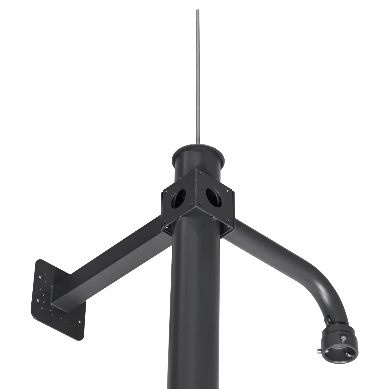 3.5m Dark Gray Camera Mast, Galvanized Steel Lightning Rod - Perfect for Outdoor Security Cameras, Surveillance Systems & Weather Monitoring