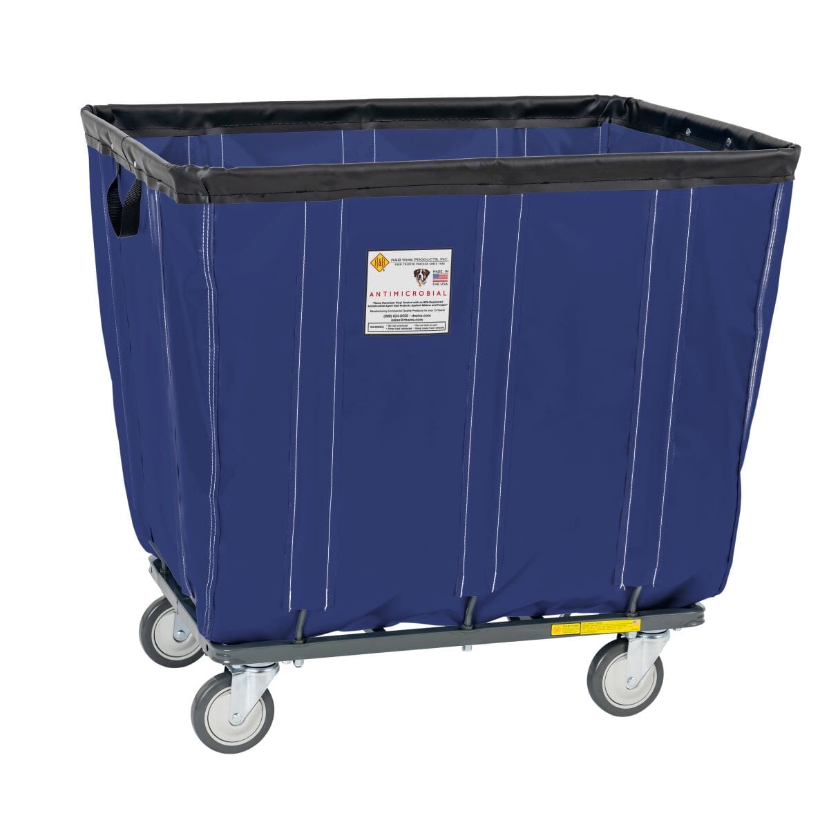 10 Bushel Vinyl Basket Truck with Antimicrobial Liner - Perfect for Laundry, Storage, and Organizing in Home, Office, or Garage