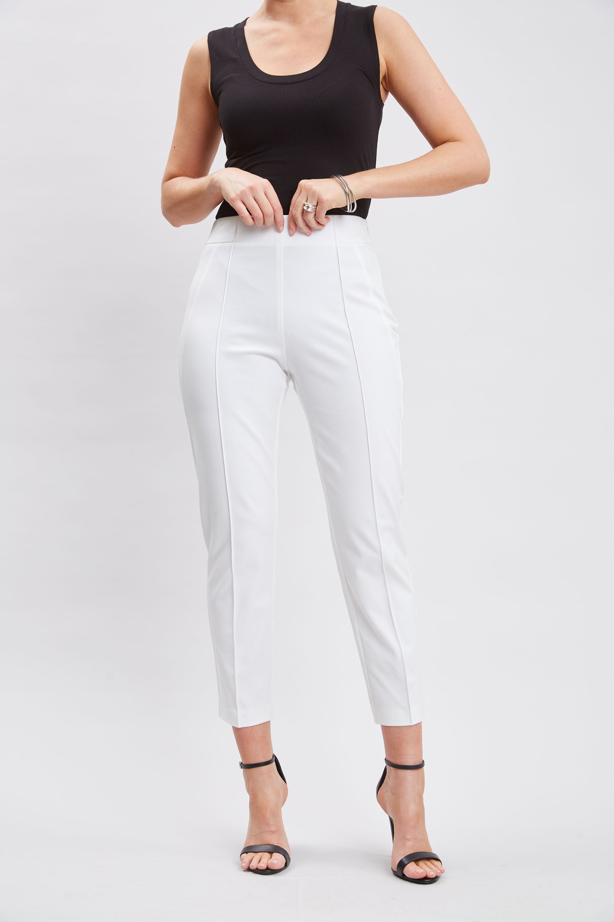 Contour Slim Cropped Pants for Women - High Waisted Stretch Ankle Pants - Comfortable Work Pants for Office, Business Casual & Travel