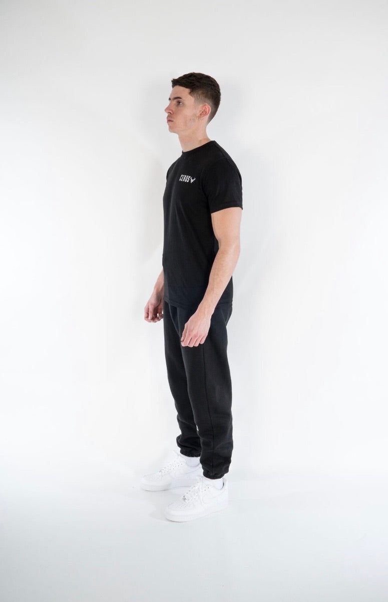 Cerus Black Slim Fit Legacy Sweatpants for Men - Comfortable Joggers with Elastic Waistband & Pockets - Perfect for Gym, Lounge & Casual Wear