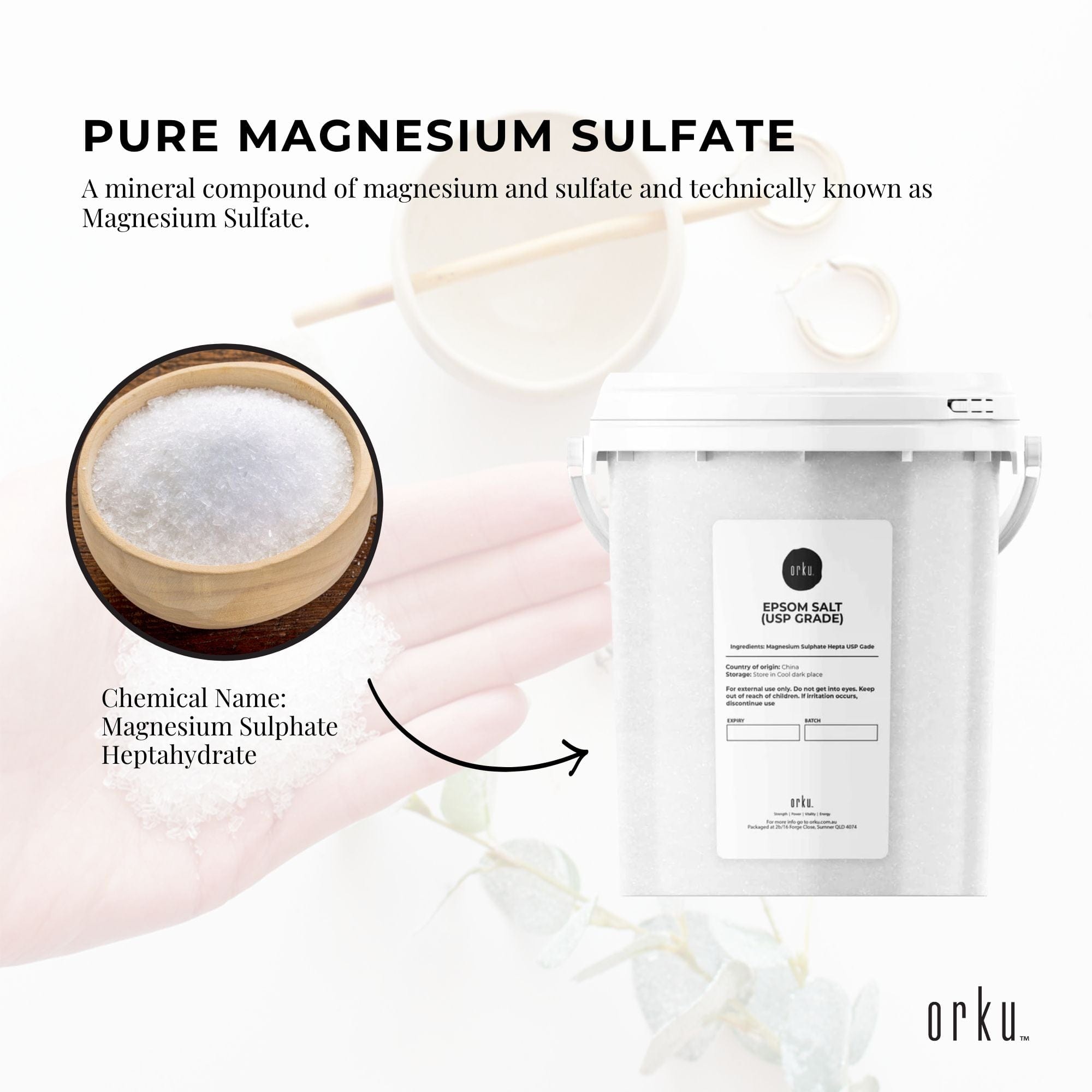 1.3kg USP Pharmaceutical Grade Epsom Salt - Magnesium Sulfate Bath Salts for Relaxation, Muscle Relief & Detox | Perfect for Spa, Bath & Foot Soak