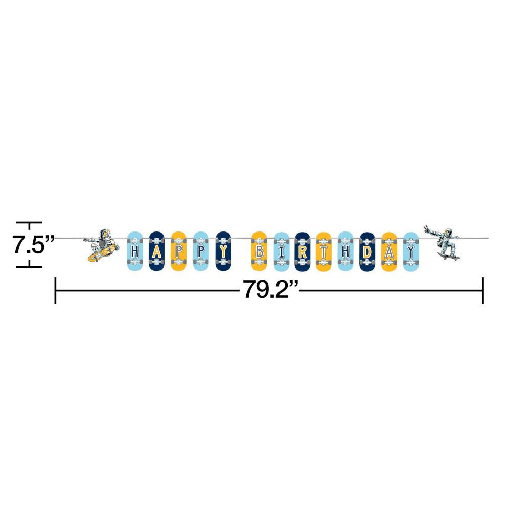 12-Piece Bulk Space Skater Banners - Colorful Party Decorations for Birthday, Baby Shower & Space-Themed Events