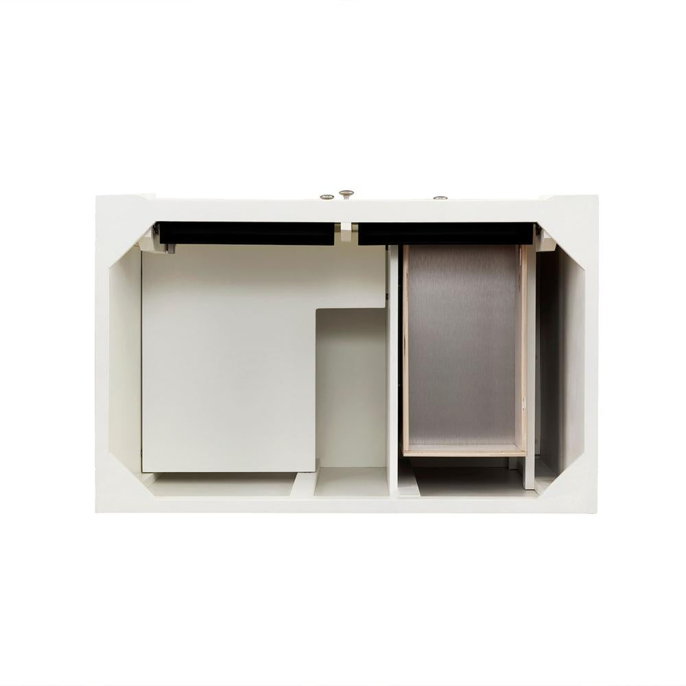 James Martin Vanities Bristol Collection 36-Inch Single Bathroom Vanity in Bright White - Cabinet Only for Modern Home Bathroom Remodeling & Renovation Projects