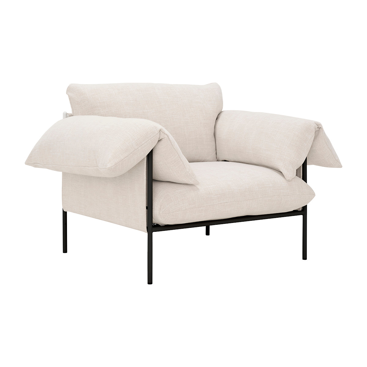 Byron Alva Armchair - Modern Accent Chair for Living Room, Bedroom & Office - Comfortable Upholstered Lounge Chair with Wooden Legs