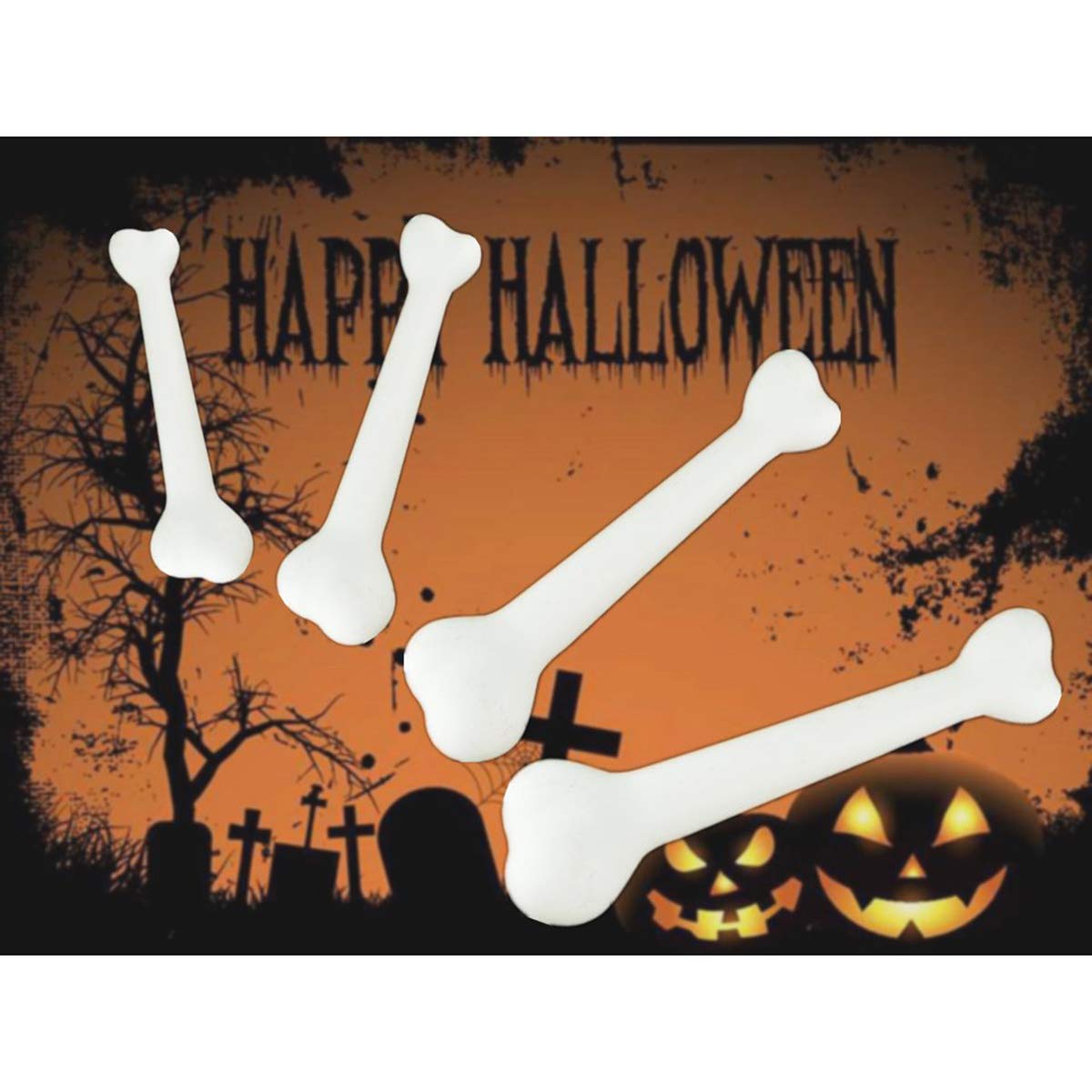 Amosfun Halloween Props - Realistic Plastic Human Skeleton & Dog Bone Models - Scary Party Decorations for Halloween, Cosplay, Haunted House, and Themed Events