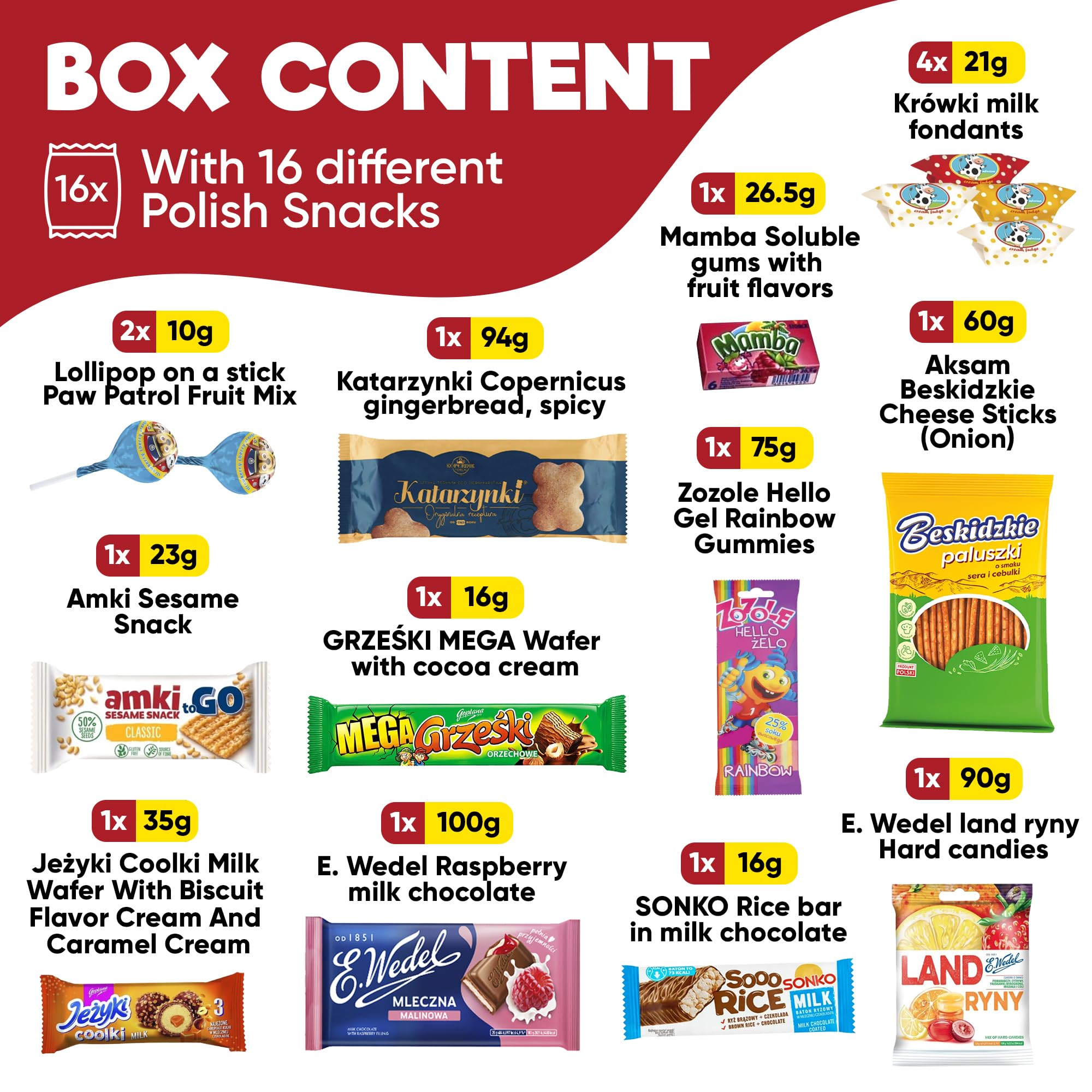 Authentic Polish Candy Snack Box - 15 Traditional Polish Treats with Chocolate, Wafers, Sesame Snacks & Cookies | Best Gift from Poland for Holidays, Birthdays & Cultural Food Lovers