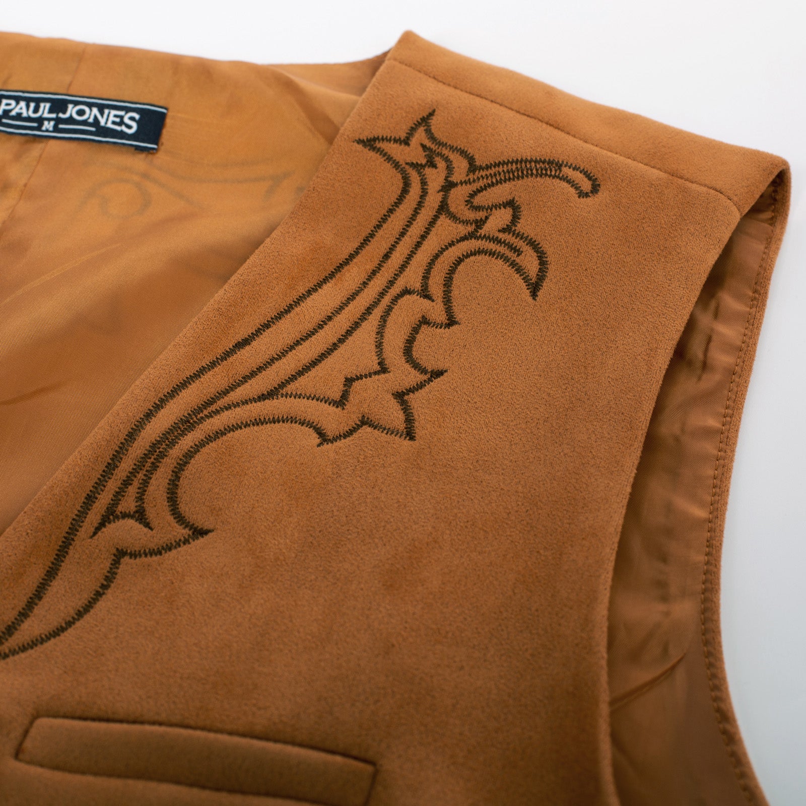 Men's Slim Fit Suede Leather Vest with Embroidery - Western Style Waistcoat for Casual Wear & Cowboy Outfits