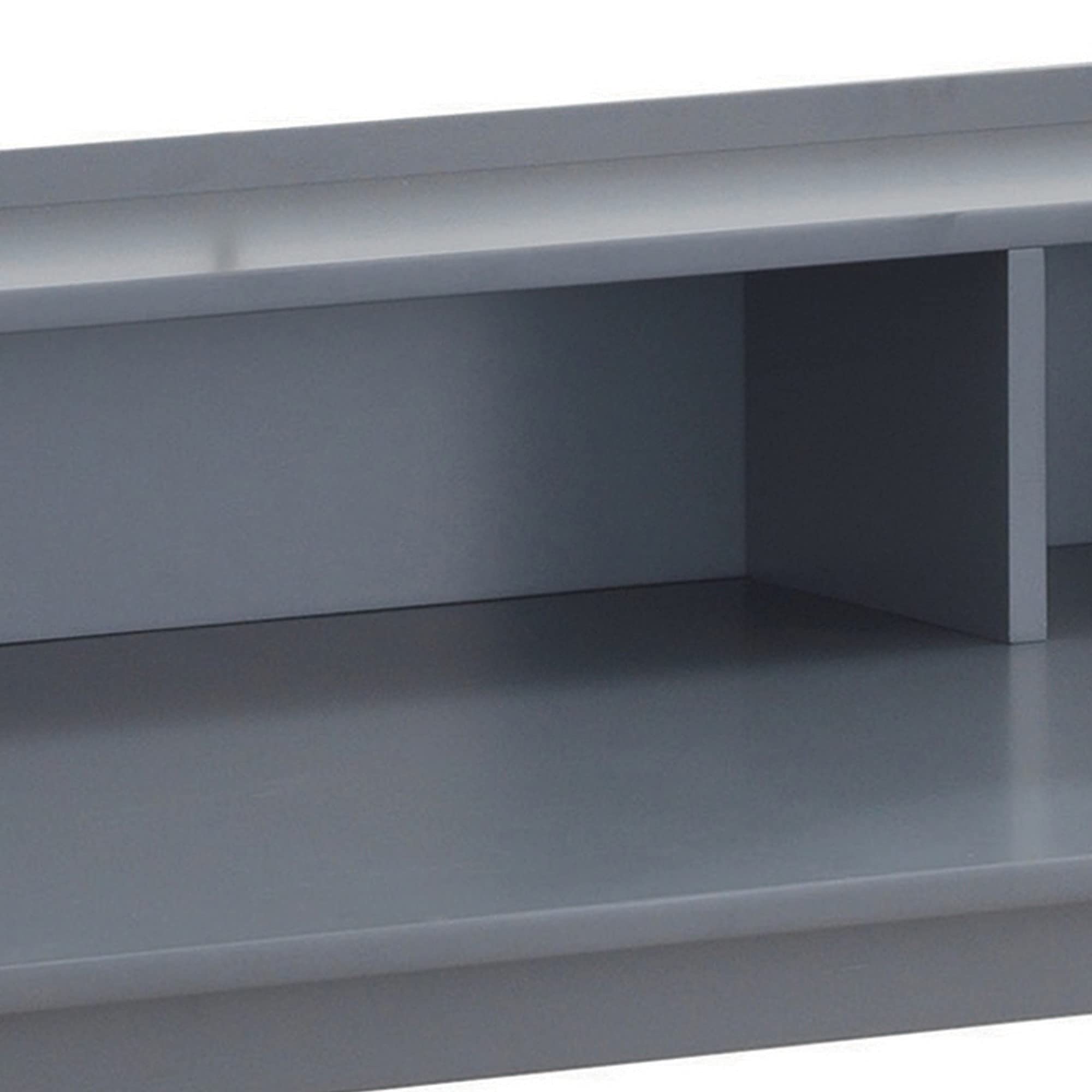 Benjara BM242018 4-Compartment Wooden Writing Desk in Gray - Perfect for Home Office, Study Room & Small Spaces