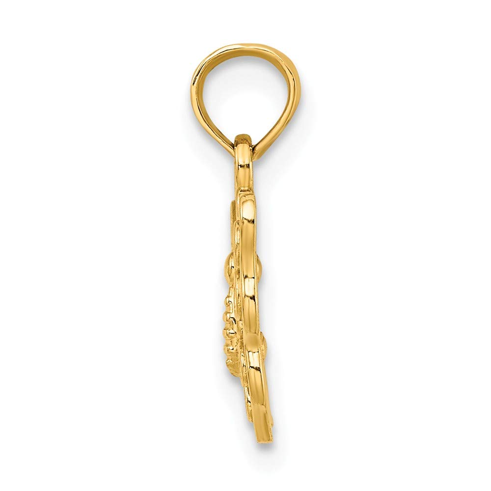 14K Solid Yellow Gold Butterfly Charm Pendant - 14mm x 14mm Cut-Out Design - Perfect for Necklaces, Bracelets & Jewelry Making - Elegant Gift for Women & Girls