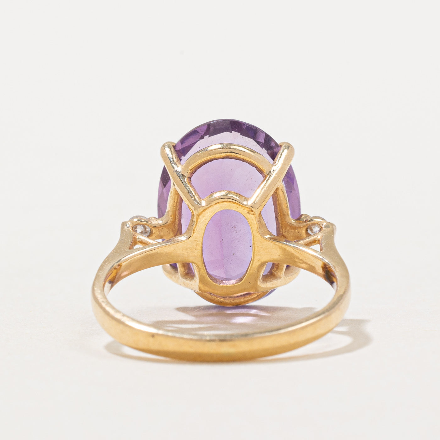 5.50ct Amethyst & 0.04ct Diamond Cocktail Ring - Size 4.5 | Elegant Purple Gemstone Jewelry for Women | Perfect for Evening Parties, Weddings & Special Occasions
