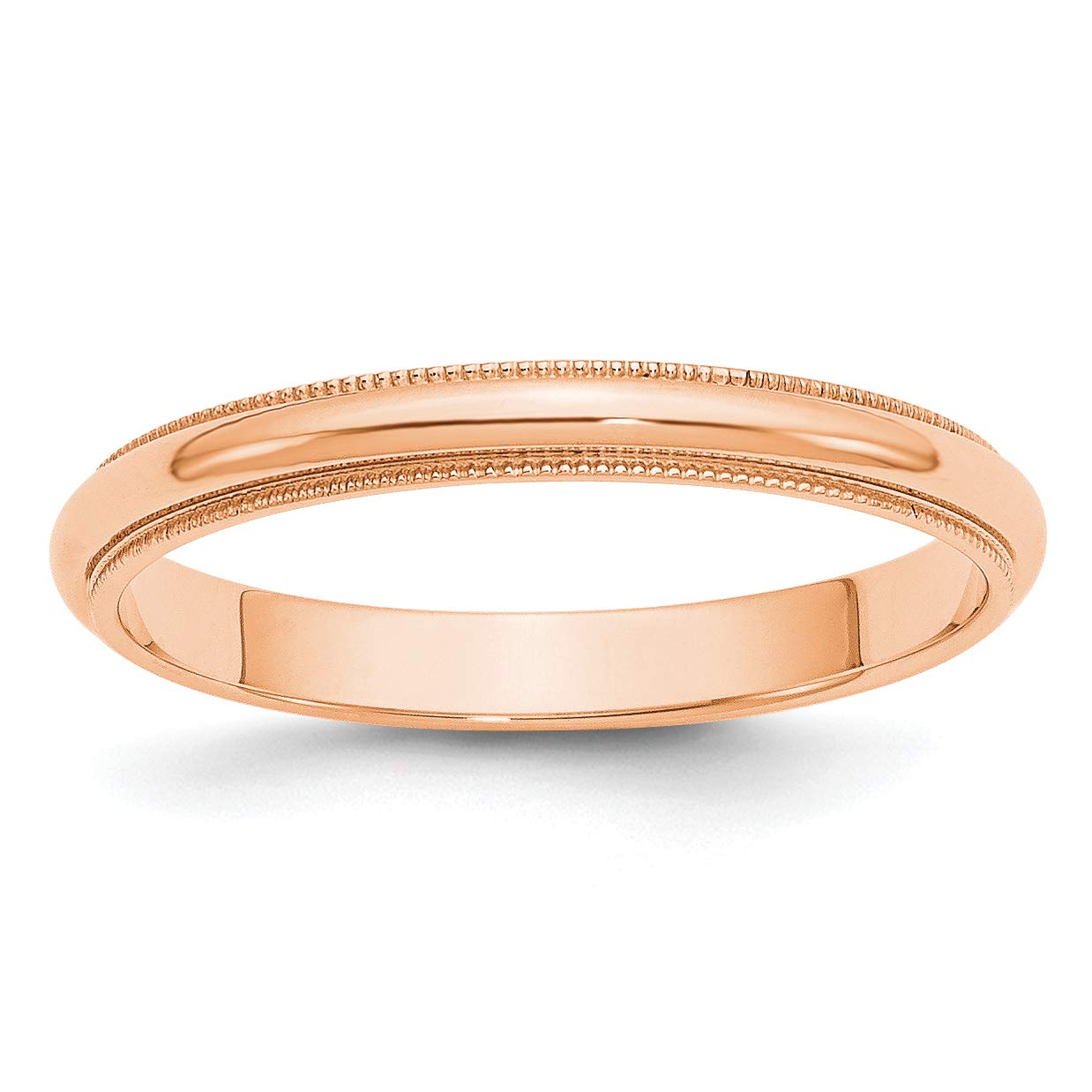 10K Solid Yellow Gold & Rose Gold 3mm Milgrain Half-Round Wedding Band Ring for Men & Women - Perfect for Anniversaries, Engagements, and Everyday Wear