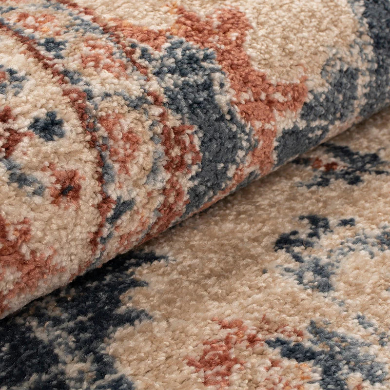 Octavia Oriental Medallion Indoor Area Rug - Traditional Persian Design Non-Slip Living Room Carpet for Home Decor