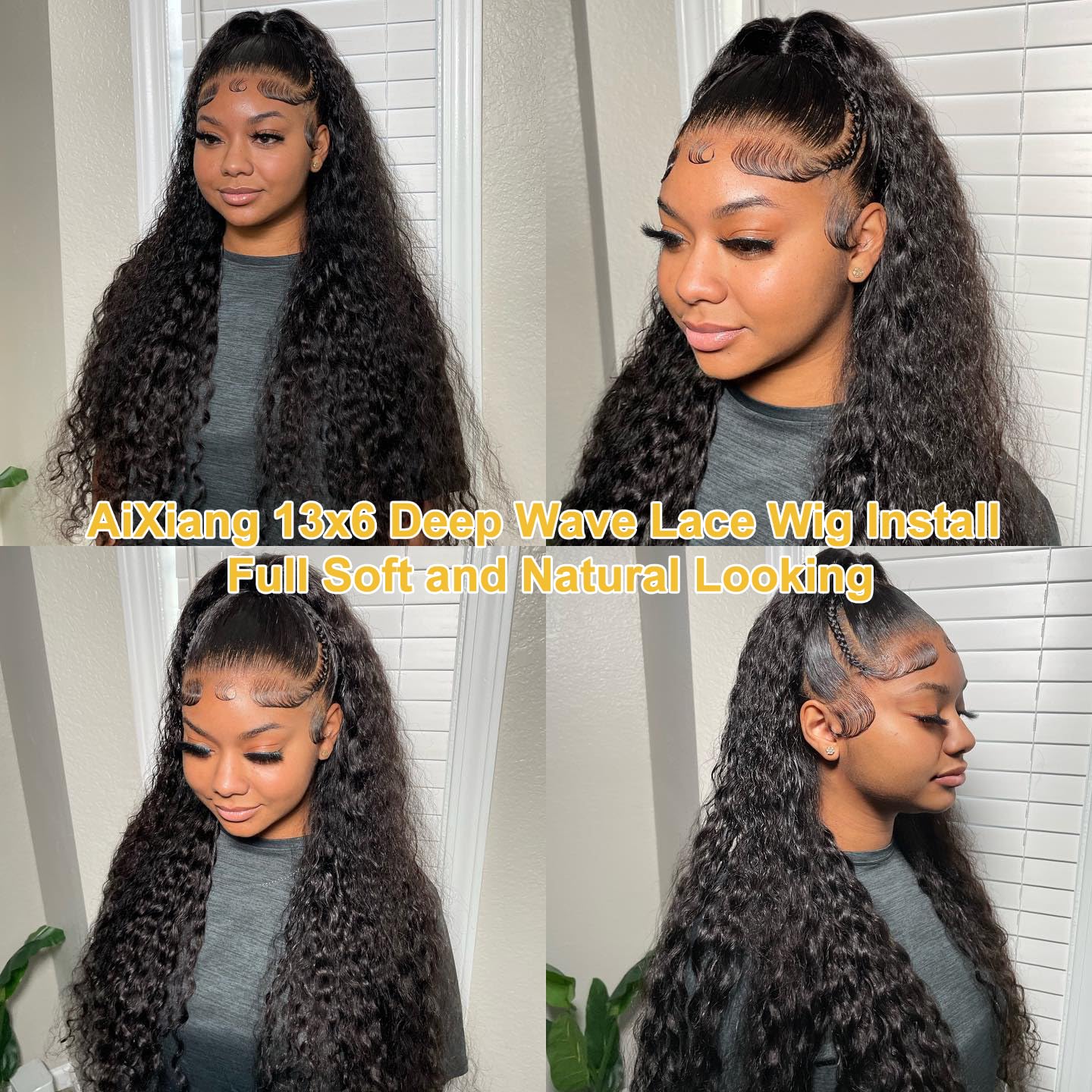 30 Inch 13x6 Lace Front Human Hair Wig - 200% Density Deep Wave Curly Remy Hair - Pre Plucked Natural Hairline for Women - Perfect for Daily Wear, Parties, and Special Occasions