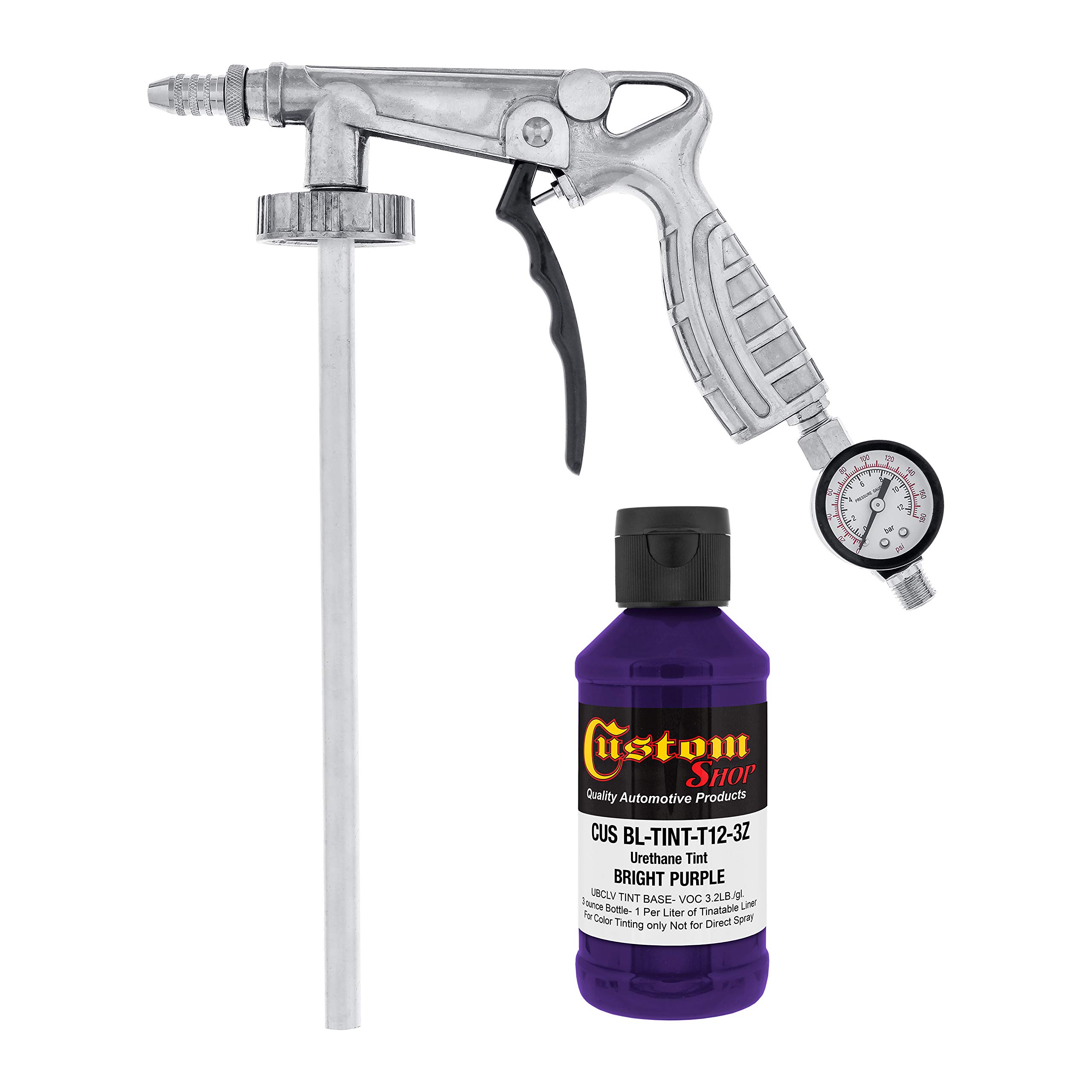 Custom Shop Bright Purple Urethane Spray-On Truck Bed Liner Kit with Regulator & Spray Gun - 6 Liters (1.6 Gallons) for Pickup Trucks, SUVs, and Off-Road Vehicles - DIY Protective Coating for Vehicle Beds, Trailers, and Industrial Equipment