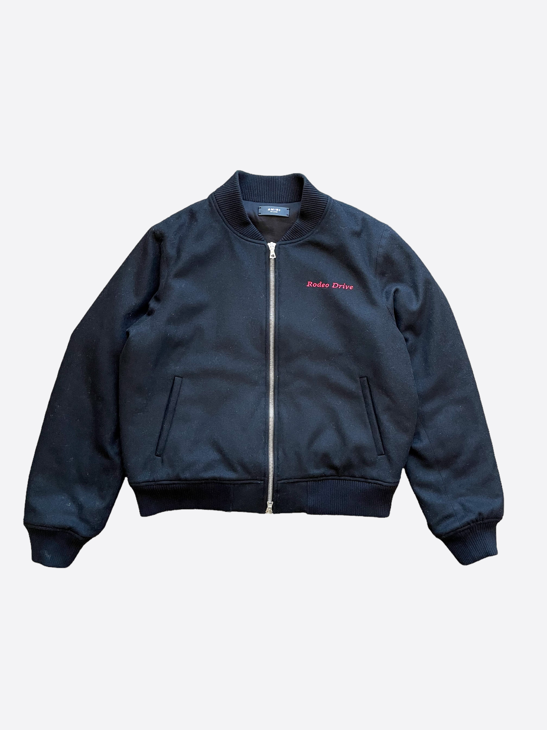 Amiri Black Beverly Hills Embroidered Denim Jacket for Men - Stylish Streetwear for Casual Outings & Nightlife