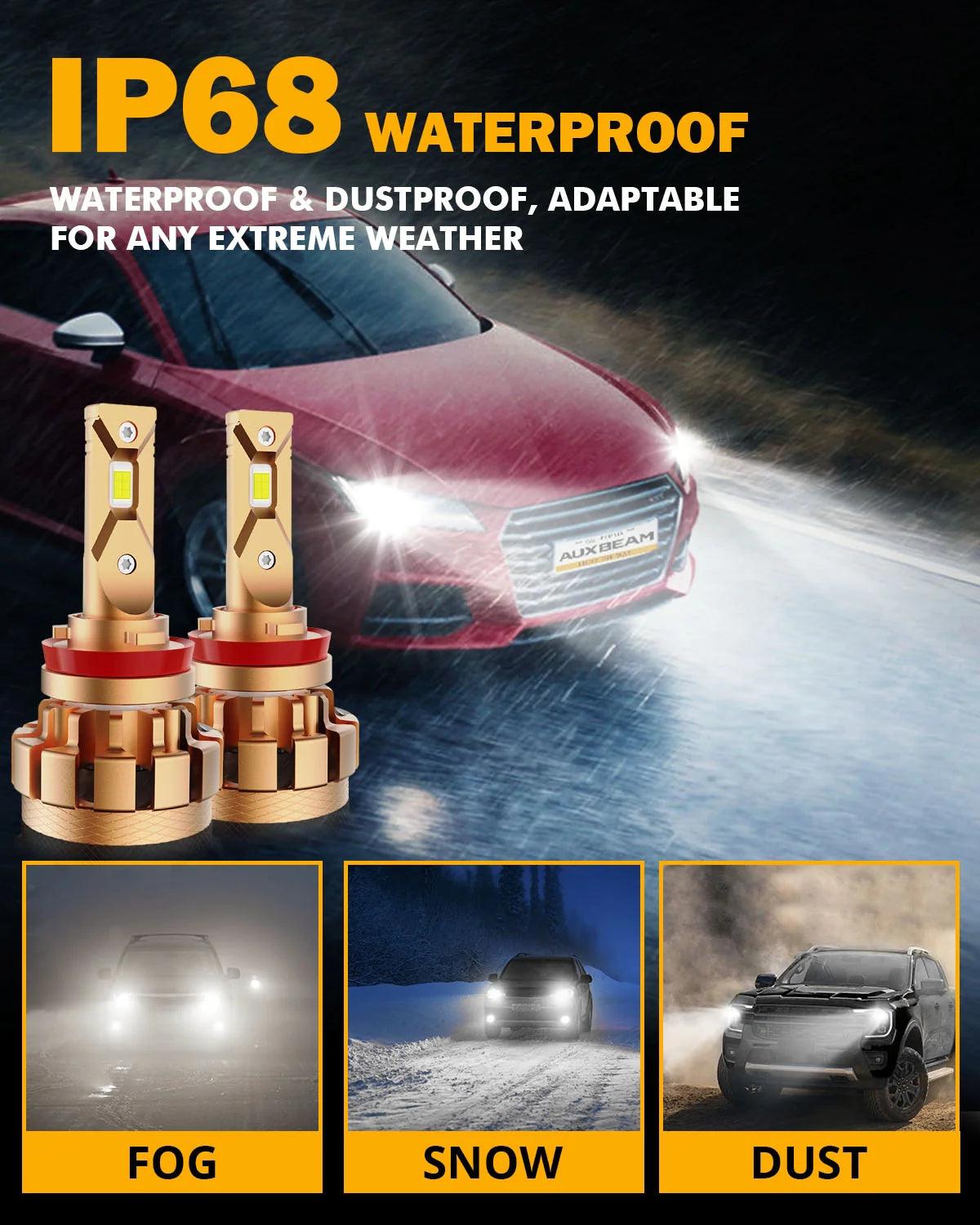 F16 PLUS Series 18000LM 70W LED Headlight Bulbs 6000K Cool White - Super Bright Replacement Bulbs for Cars, Trucks, SUVs - Perfect for Night Driving and Off-Road Adventures