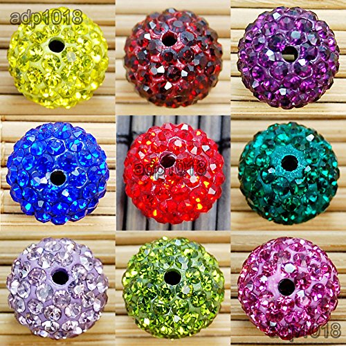 50pcs Premium Czech Crystal Rhinestones - 10mm Tanzanite Pave Clay Spacer Beads for Jewelry Making, DIY Crafts, Disco Ball Decor & Costume Accessories