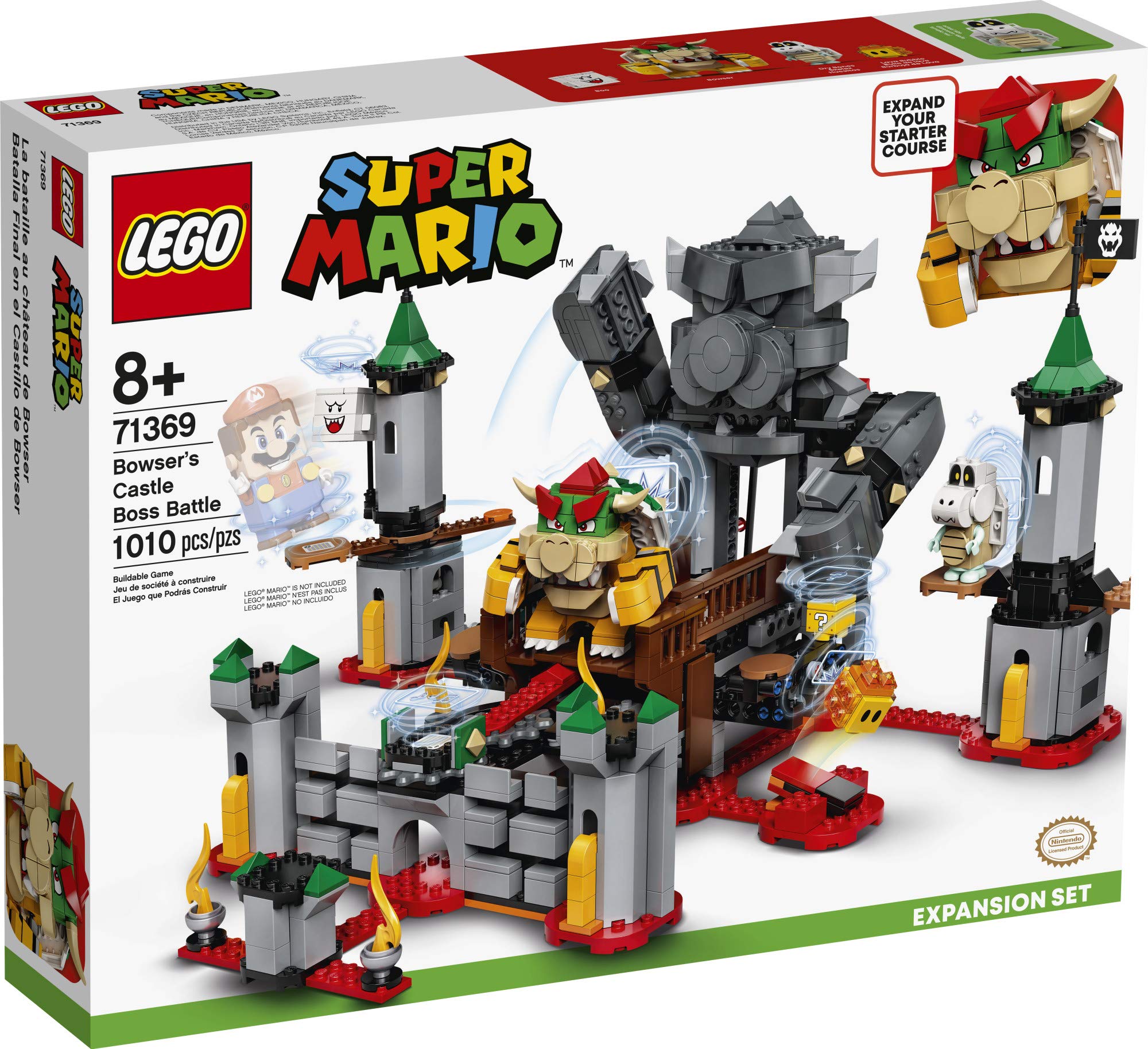 LEGO Super Mario Bowser's Castle Boss Battle Expansion Set 71369 - 1,010 Piece Building Kit for Kids | Customize Super Mario Starter Course (71360) | Creative Play & Collectible Toy for Birthday Gifts & Family Game Nights