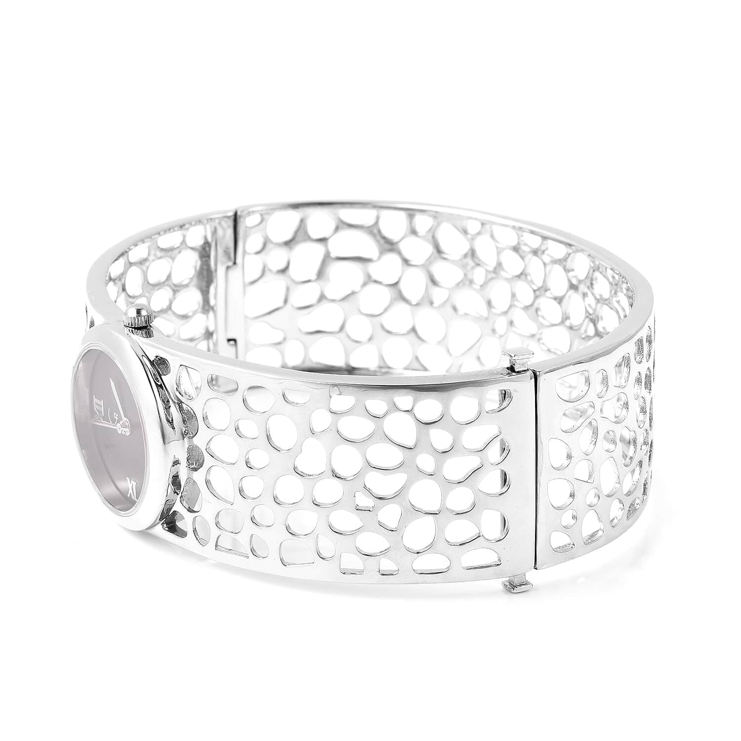 925 Sterling Silver Rachel Galley Movement Watch Bangle Bracelet for Women - Adjustable 7.5