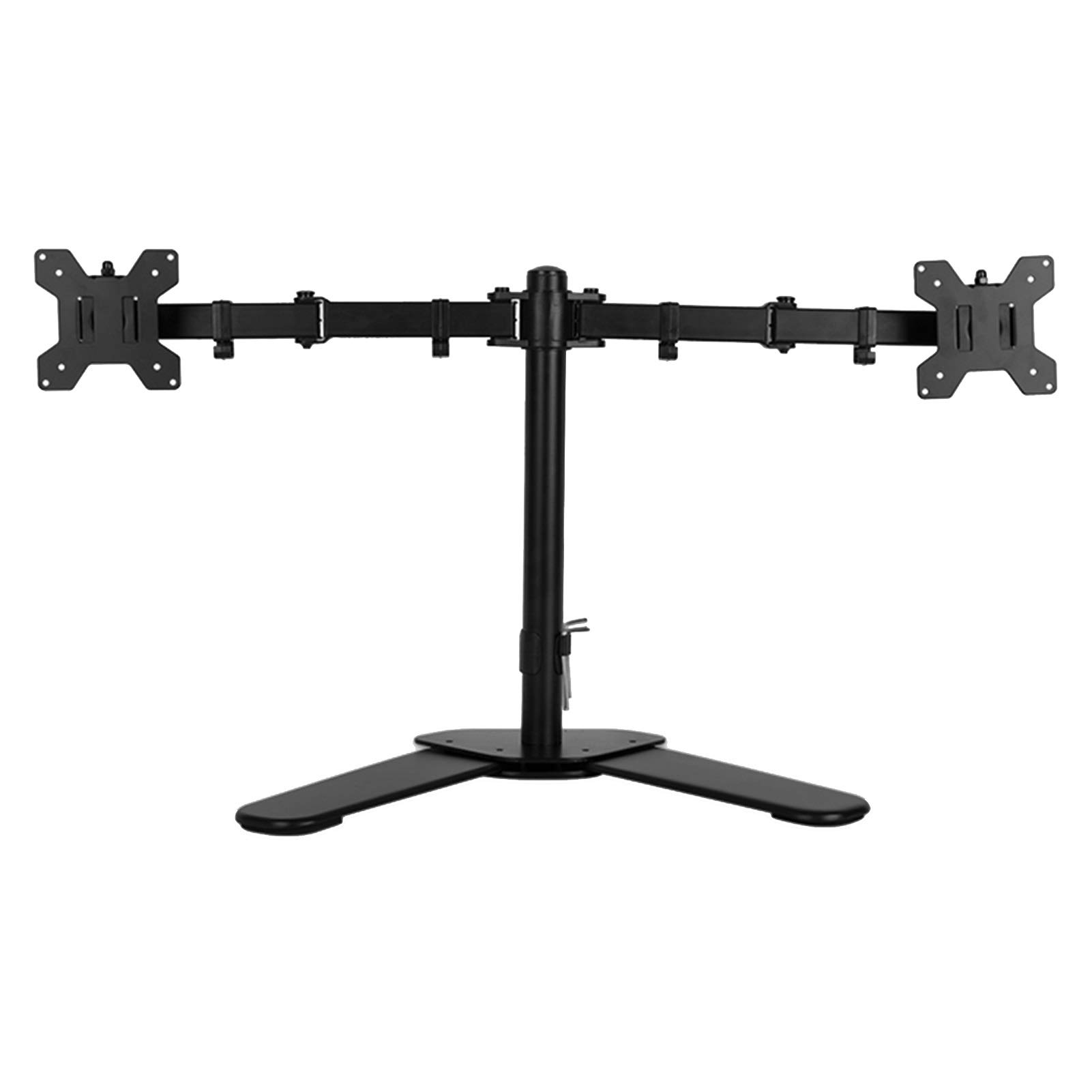 Dual Monitor Stand for 10-27 Inch Screens - Adjustable Height, Rotating & Tilting VESA 100x100mm Mount - Perfect for Home Office, Gaming Setup & Workstation Ergonomics