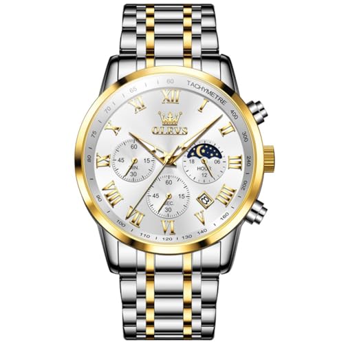 gold sliver band white face-5529G