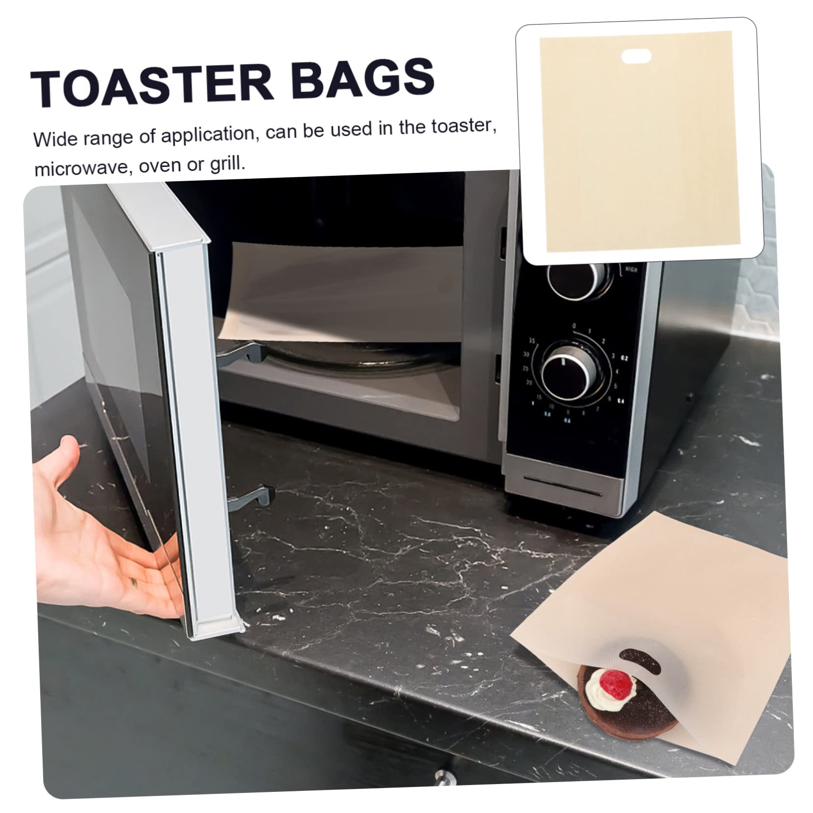 5 Pcs Reusable Non-Stick Toaster Bags for Grilled Cheese, Sandwiches & Snacks - Safe for Toaster & Microwave - Perfect for Breakfast, Lunch & On-the-Go Meals