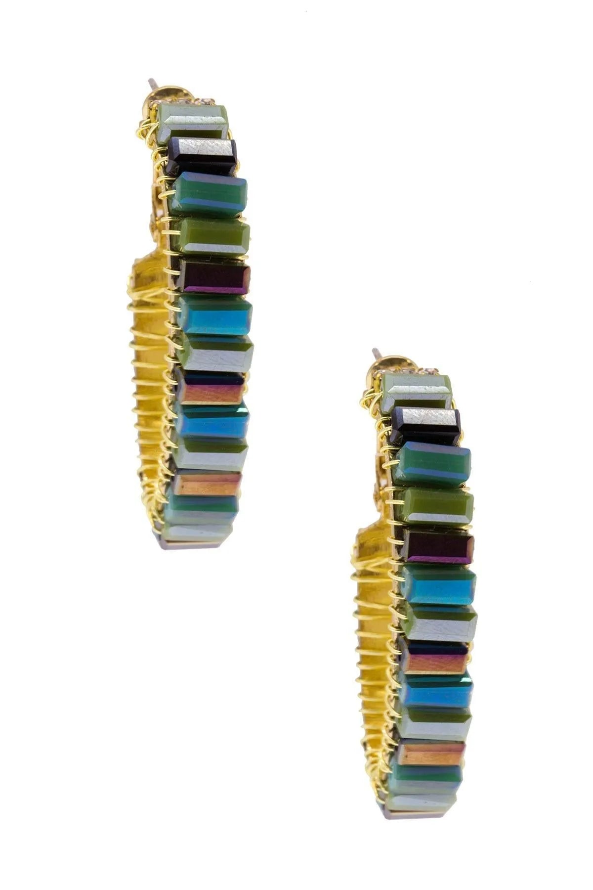 Handmade Mosaic Beaded Hoop Earrings for Women - Boho Chic Jewelry for Parties, Weddings & Everyday Wear