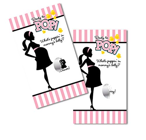 Baby Shower Scratch Off Game - 24 Ready To Pop Pink Scratch Cards | Fun Baby Shower Activity & Gender Reveal Party Game Idea | Perfect for Coed Showers, Virtual Events & Nursery Decor