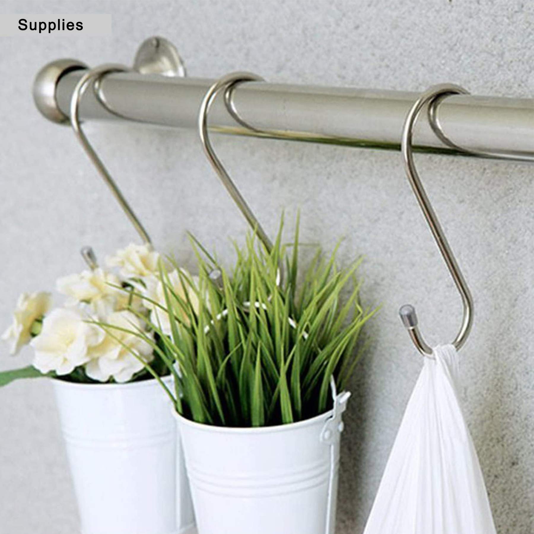 10 Pack Heavy Duty 3.5 Inch S Hooks - Black Metal Hanging Hooks for Plants, Lights, Cups & Home Organization - Perfect for Kitchen, Bathroom, Bedroom, Office & Outdoor Use
