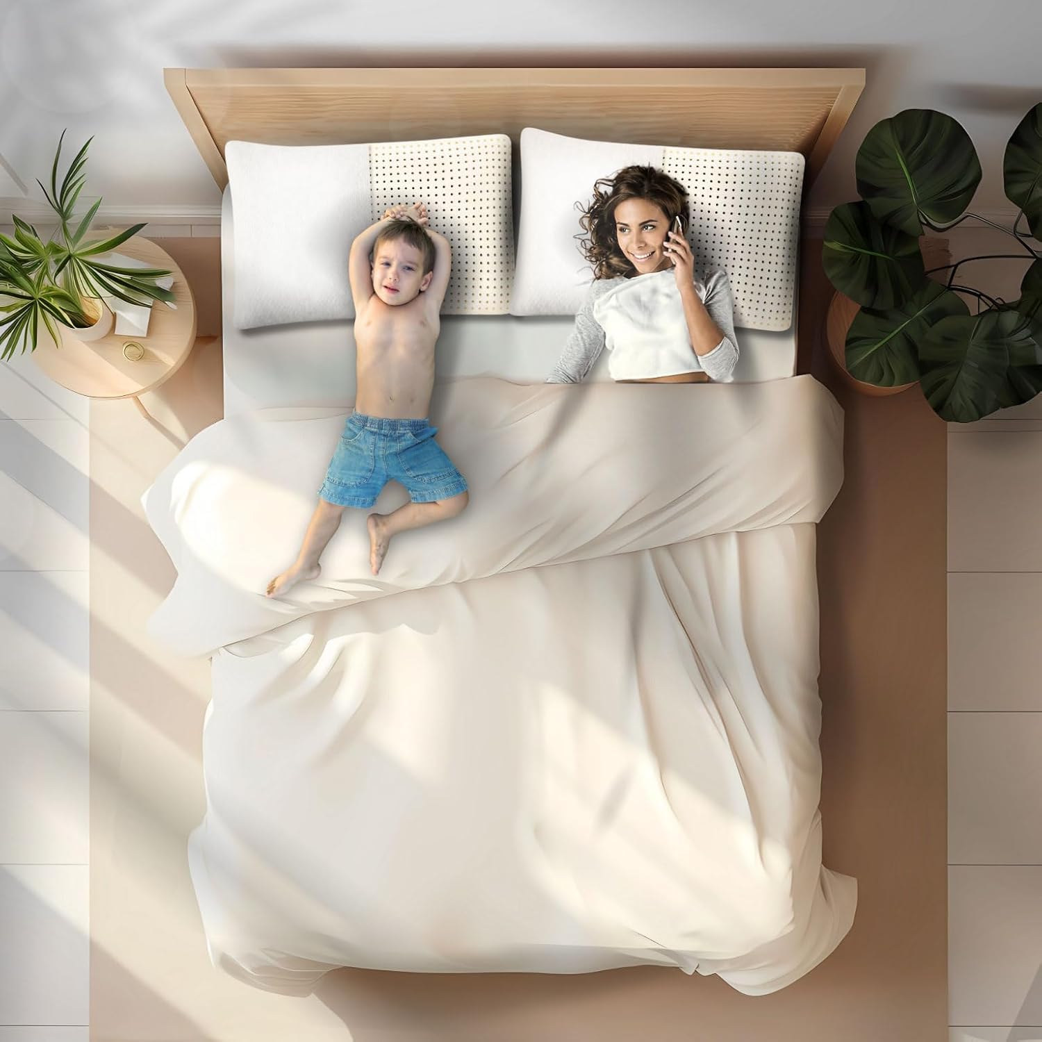 Organic Talalay Latex Pillows with GOTS Certified Organic Cotton Cover - King Size Extra Soft 2-Pack for Neck Pain Relief & Head Support - Perfect for Side, Back & Stomach Sleepers - Ideal for Bedroom, Guest Room & Hotel Use
