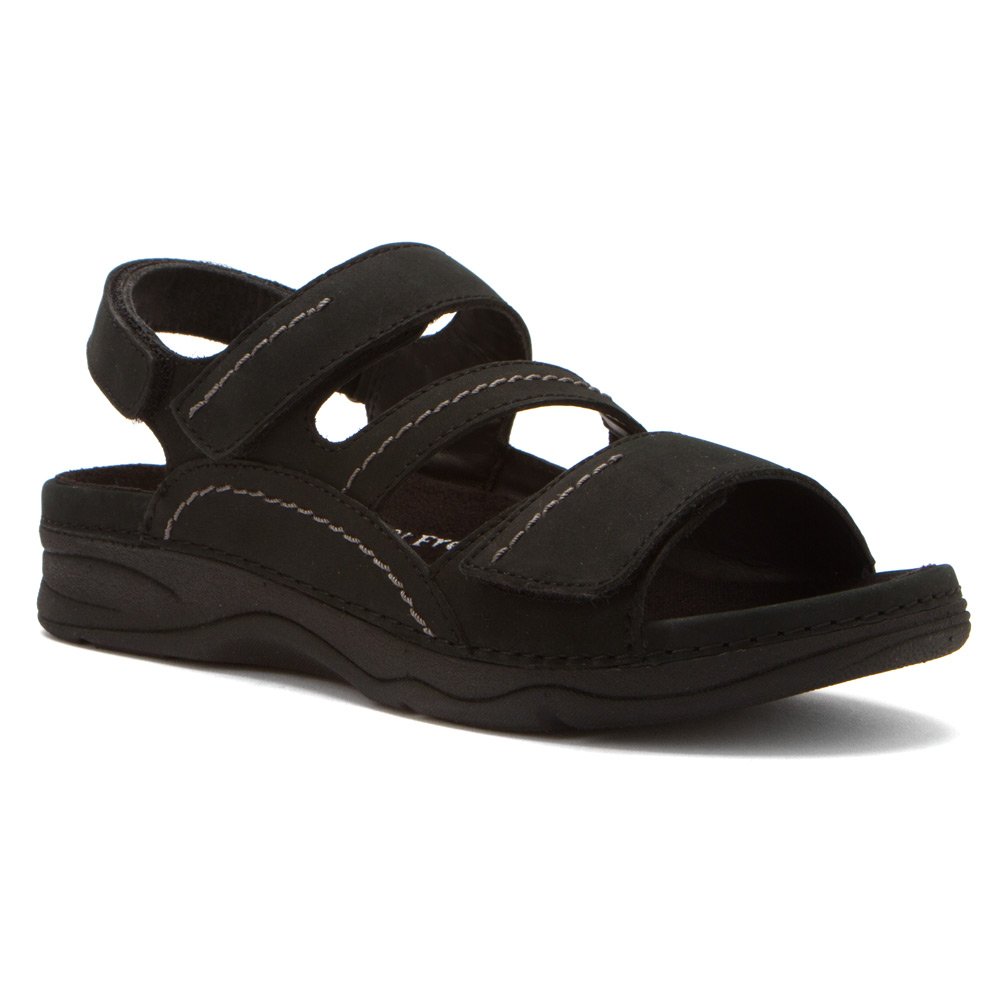 Drew Shoe Women's Alexa Comfortable Black Sandals Size 5 M - Perfect for Summer Walking, Beach Vacations & Casual Outings