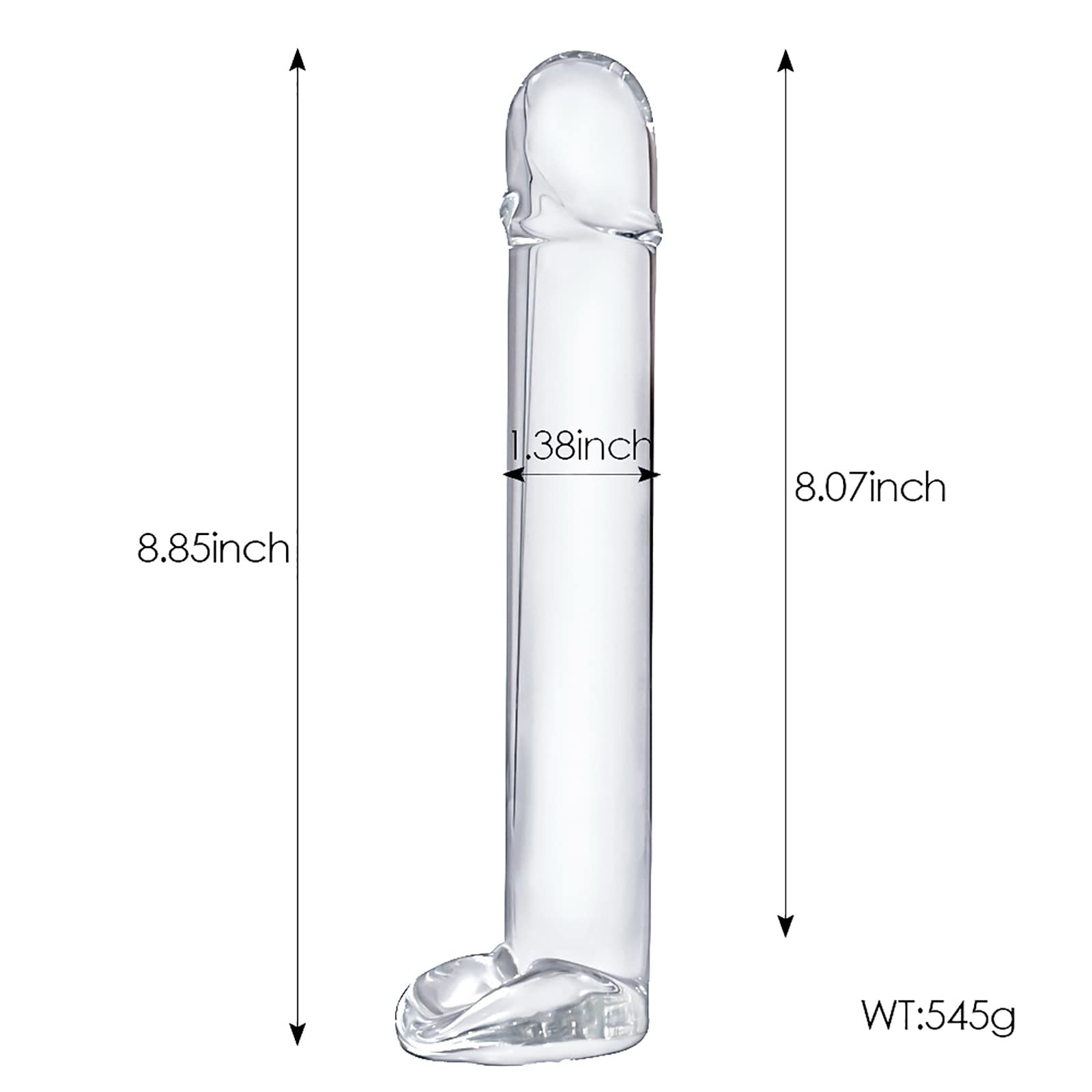 8.9 Inch Glass G-Spot Dildo - Thick Clear Adult Sex Toy for Women & Men - Perfect for Solo Play, Couples & BDSM Exploration