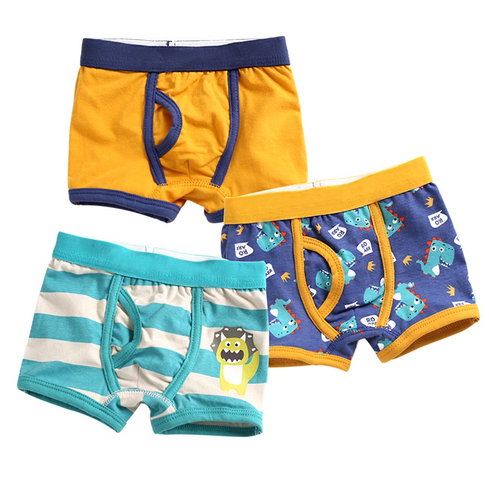JN&LULU Boys' Cotton Boxer Briefs Underwear - Soft & Breathable Toddler Underwear Pack of 3 - Perfect for Playtime, School & Everyday Comfort