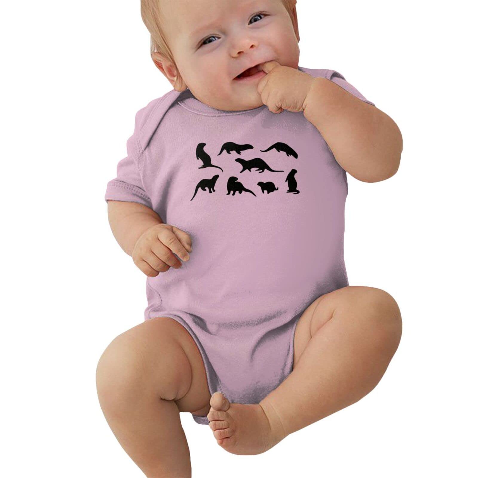 Adorable Sea Otter Silhouette Baby Romper Jumpsuit - Cute Short Sleeve Bodysuit for Toddler Boys & Girls - Perfect for Playdates, Beach Outings & Family Photos