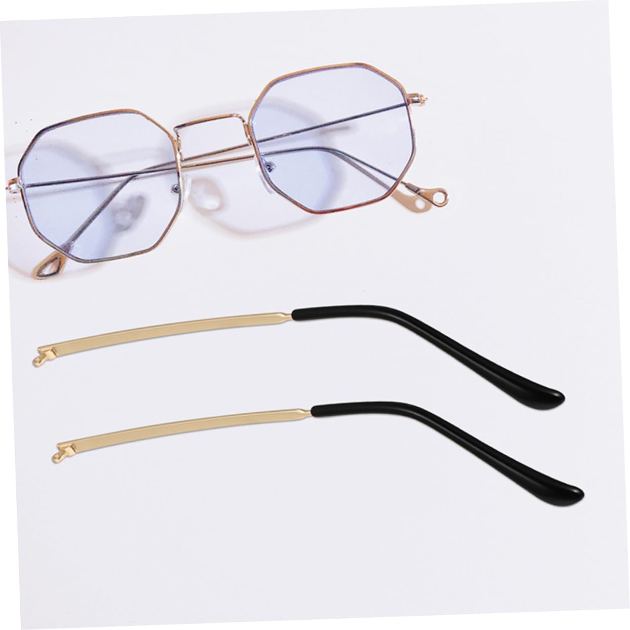Lurrose 2 Pairs Metal Glasses Temple Replacement - Adjustable Eyeglass Frame Arms with Screwdriver for Men & Women - Perfect for Reading, Working & Daily Wear
