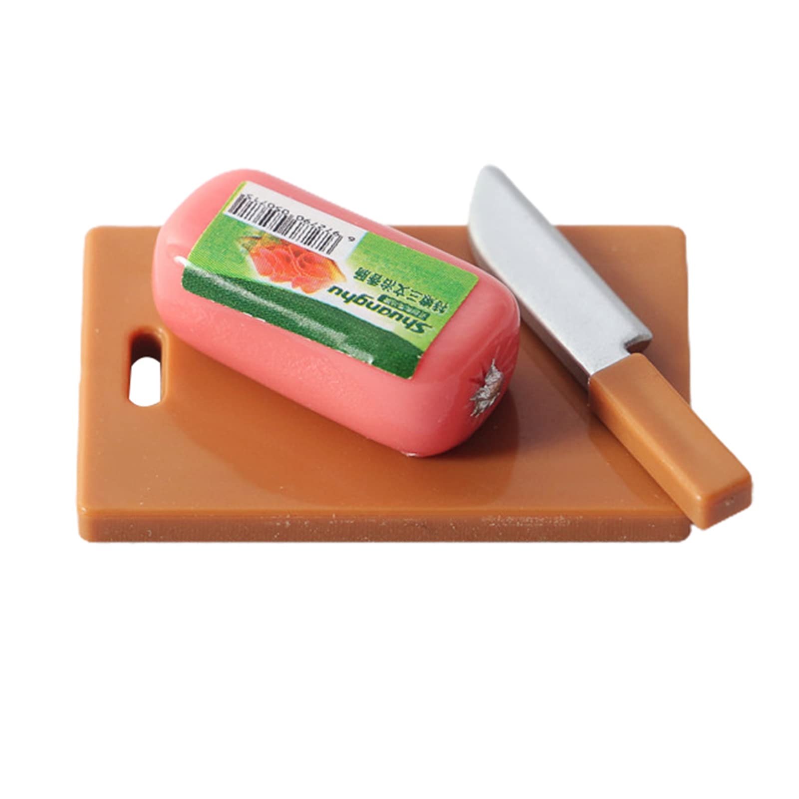 Walbest Miniature Kitchen Knife & Chopping Board Set - Resin Dollhouse Accessories for Simulation Cooking, Sausage Model & Micro Landscape Scene Props - Perfect for Dollhouse Decor, Miniature Displays & DIY Craft Projects