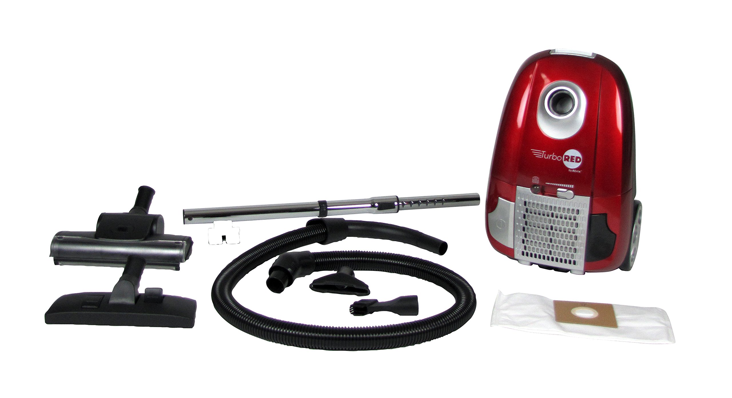 Atrix Turbo Red HC1-AMZ 6 Quart HEPA Canister Vacuum Cleaner with Variable Speed Motor - Powerful Suction for Hard Floors, Carpets & Pet Hair Removal